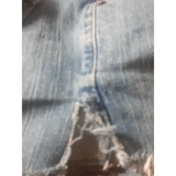 Levi 545 Shorts Women's Cutoff Distressed Blue Jeans Size 28 - Picture 8 of 10